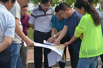 乐陵市委副书记、市长王大山一行到清洋湖水产养殖基地视察工作